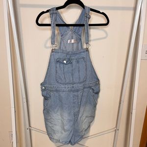 Plus size jean shirt overalls